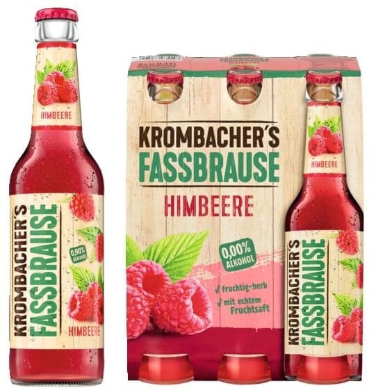 Krombacher's Fassbrause Raspberry 0.0% Alcohol-Free 6 x 0.33 l (REFILLABLE)