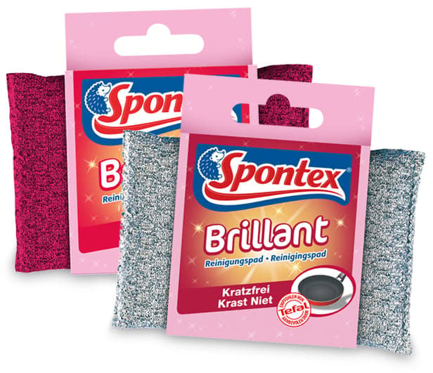 Spontex Brilliant cleaning pad for sensitive surfaces, scratch-free and extremely durable