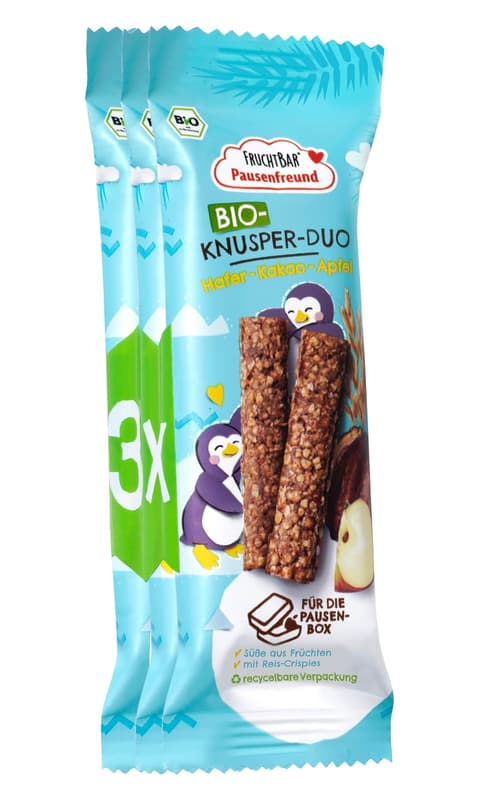 FruchtBar Pausenfreund - Organic crunchy duo oats, cocoa, apple