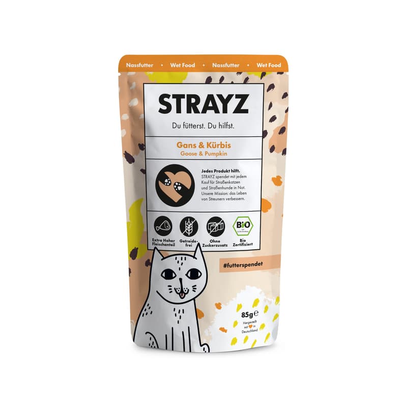 STRAYZ BIO Katze Nassfutter Gans & Kürbis