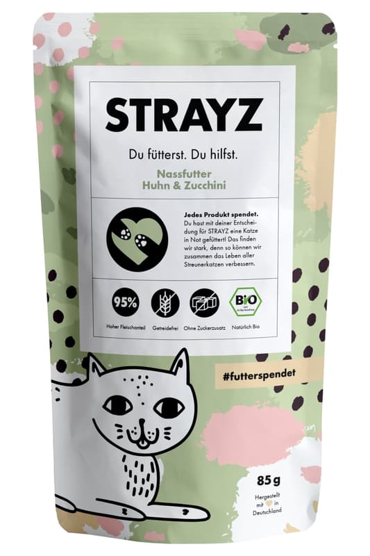 STRAYZ ORGANIC Wet Cat Food Chicken & Zucchini