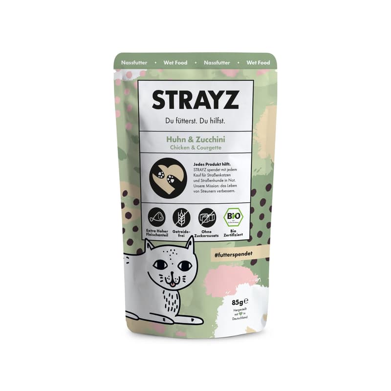 STRAYZ BIO Katze Nassfutter Huhn & Zucchini