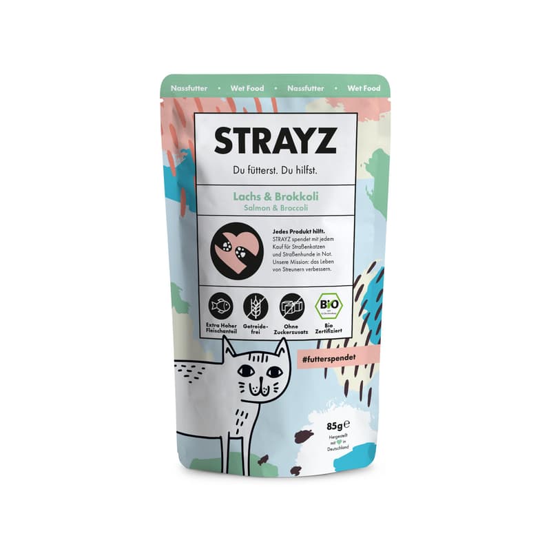 STRAYZ BIO Katze Nassfutter Lachs & Brokkoli