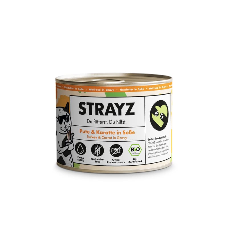 STRAYZ BIO Katze Pute & Karotte in Soße
