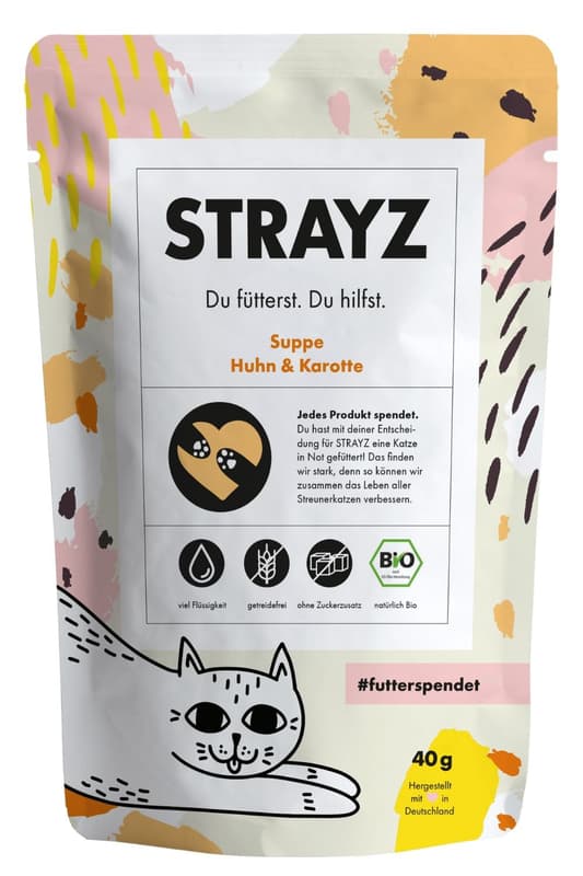 STRAYZ ORGANIC Cat Snack Soup Chicken & Carrot