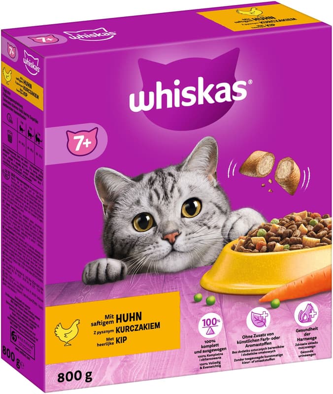 Whiskas Trockennahrung 7+ mit Huhn