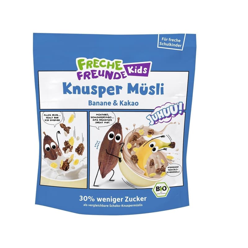 Freche Freunde Kids Bio Knusper Müsli Banane & Kakao