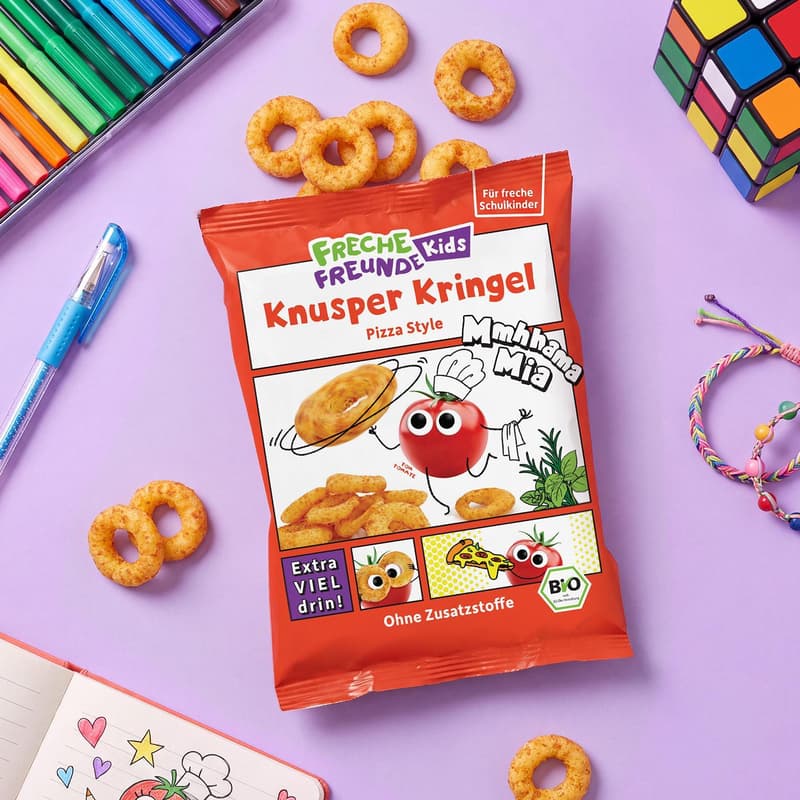 Freche Freunde Kids Organic Crunchy Rings Pizza Style