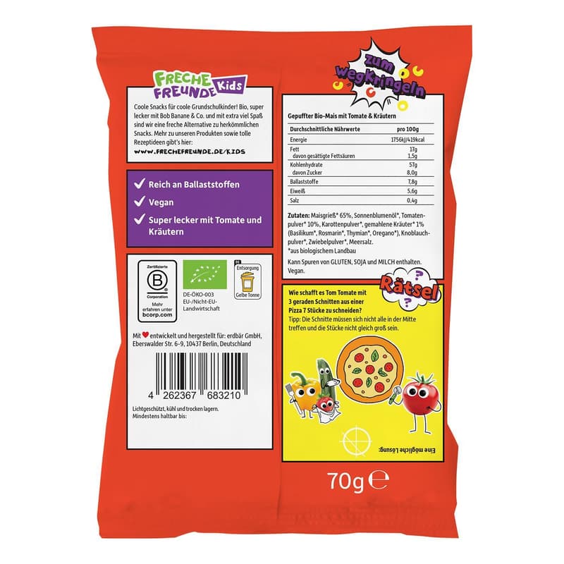 Freche Freunde Kids Organic Crunchy Rings Pizza Style