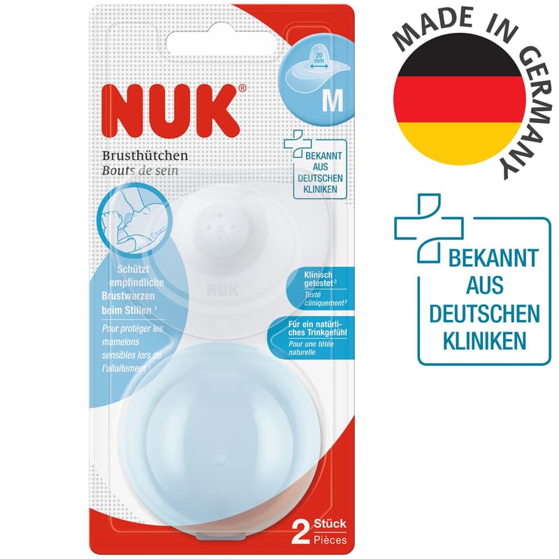 NUK nipple shields size M, 2 pieces, incl. protective box