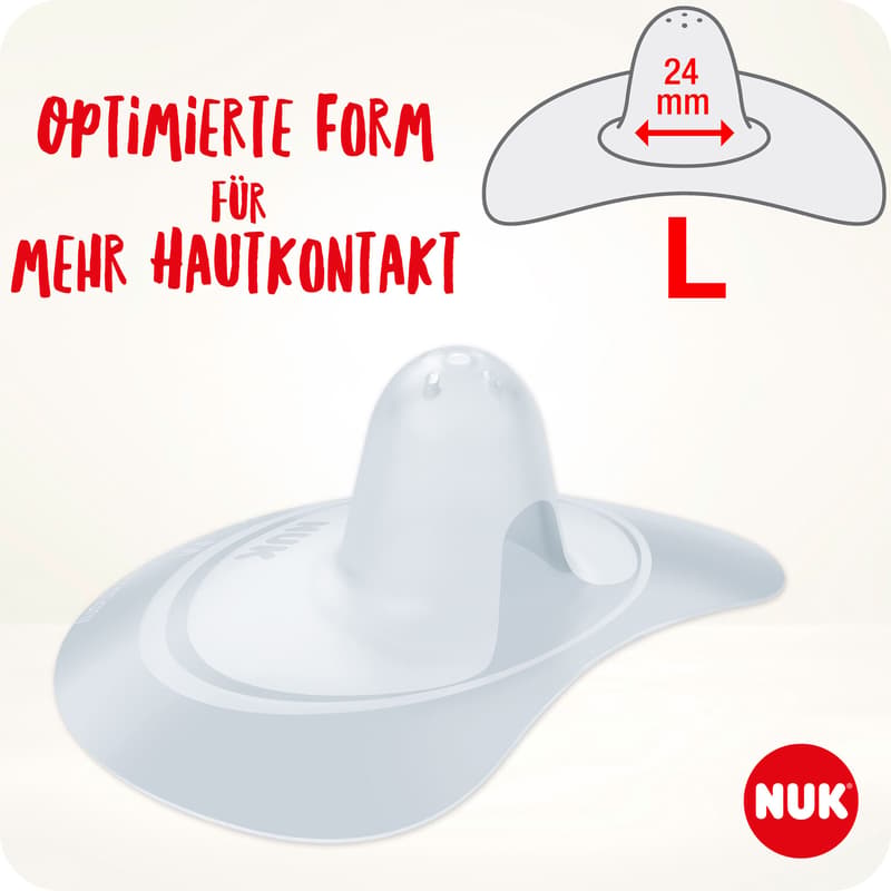 NUK nipple shield size L, 2 pieces, incl. protective box
