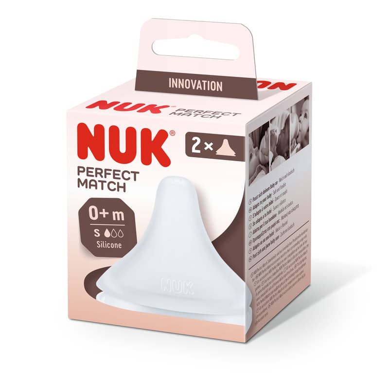 NUK Perfect Match Trinksauger Größe S, ab 0 Monate, 2 Stück
