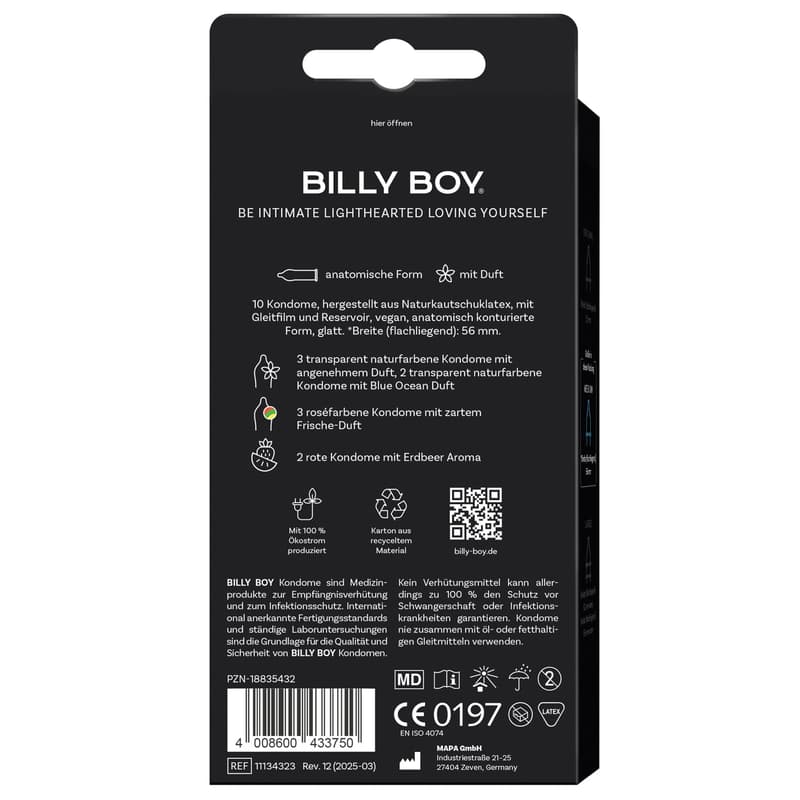 BILLY BOY Condoms Sensual Variety 10er Kondommix, 56mm