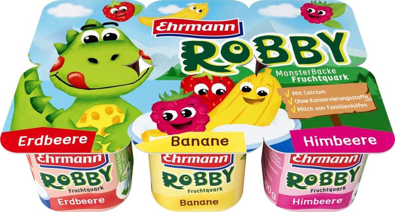 Ehrmann Robby MonsterBacke Fruchtquark Erdbeere / Banane / Himbeere
