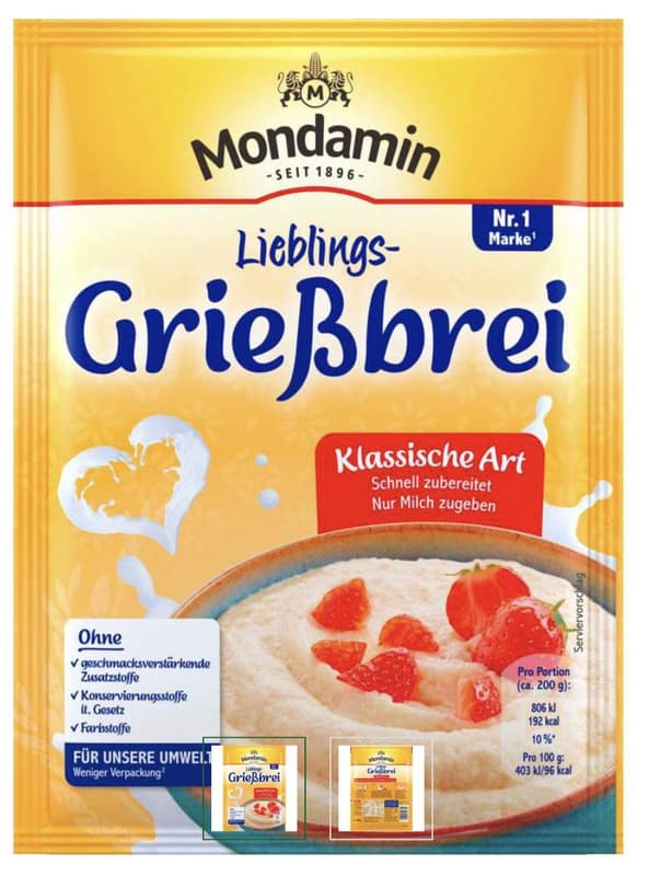 Mondamin Semolina Porridge Classic Style