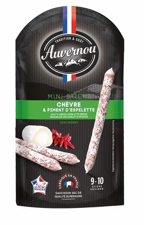 Auvernou Mini Stick Salami with Goat Cheese and Chilli