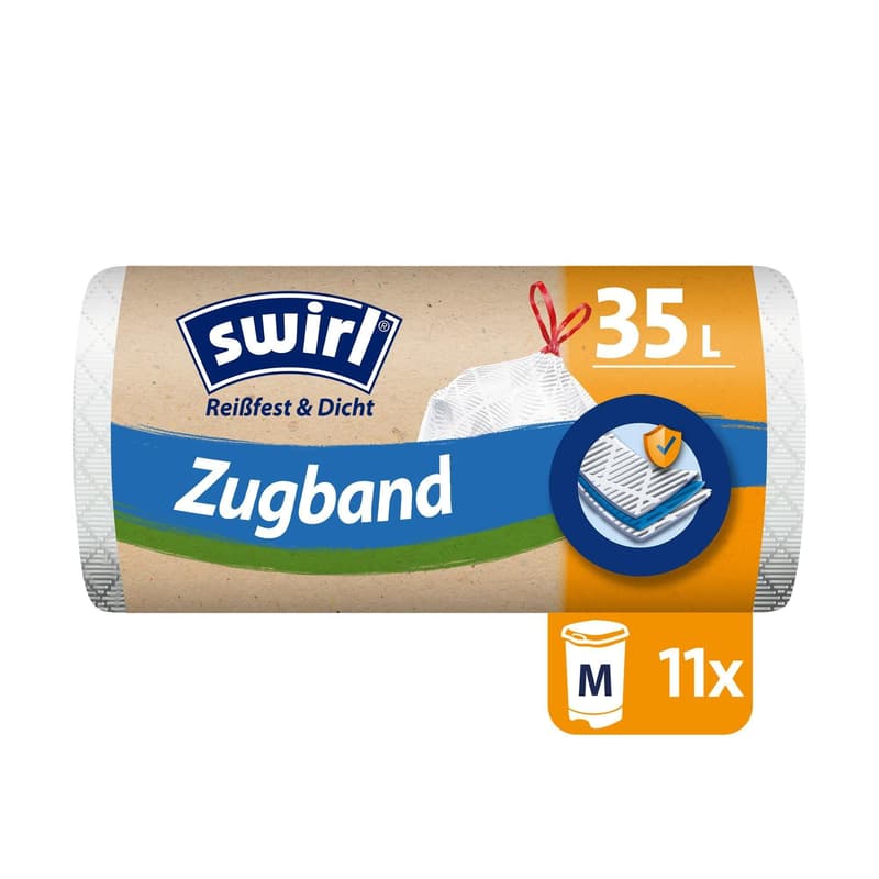 Swirl 35 l Zugband-Müllbeutel Reißfest & Dicht