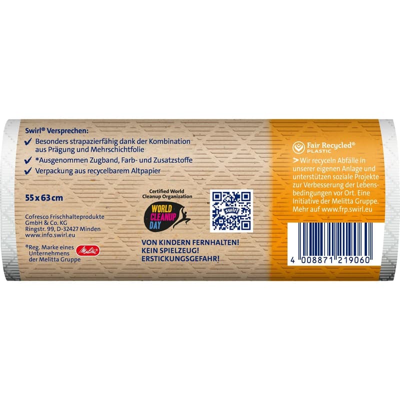 Swirl 35 l Zugband-Müllbeutel Reißfest & Dicht
