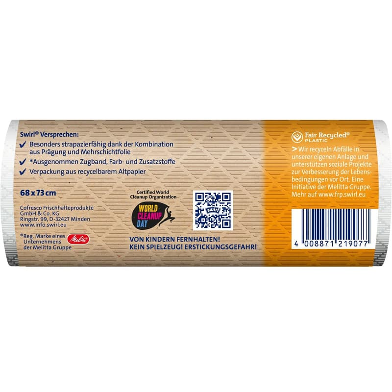 Swirl 60 l Zugband-Müllbeutel Reißfest & Dicht