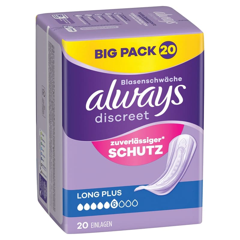 Always Discreet Inkontinenzeinlagen Für Frauen Long Plus 20 Stück