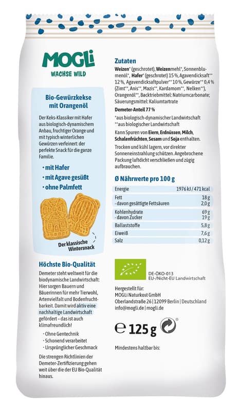 Mogli Demeter Winter Spekulatius biscuits