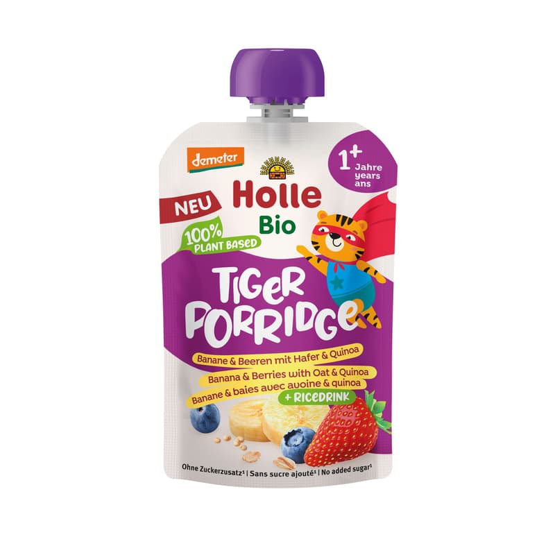 Holle Tiger Porridge Banane&Beeren mit Hafer&Quinoa