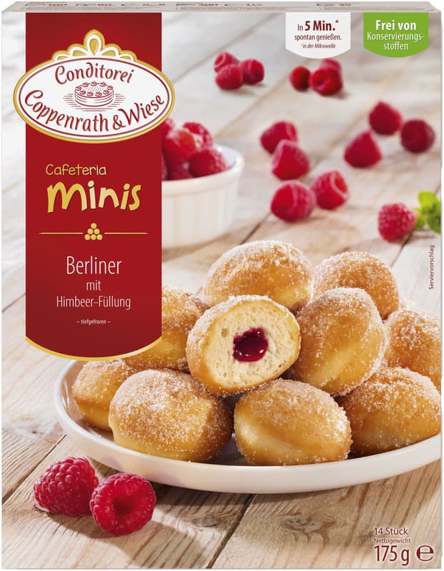Coppenrath & Wiese Mini Berliners with raspberry filling