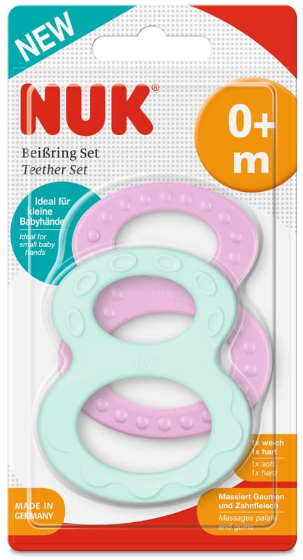 NUK Beißring Set mit verschiedenen Oberflächen, ab 0 Monaten