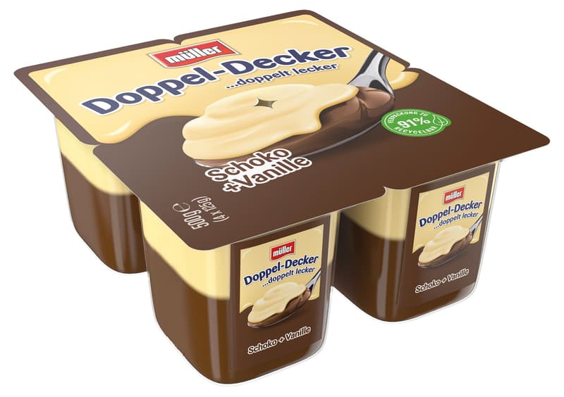 Müller Double Decker Chocolate & Vanilla Sauce