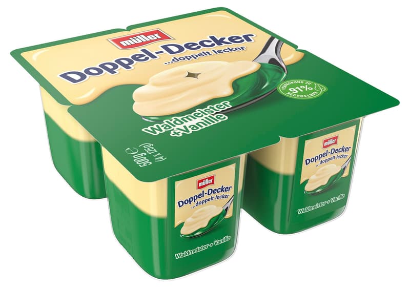 Müller Doppel Decker Waldmeister & Vanilla-Soße