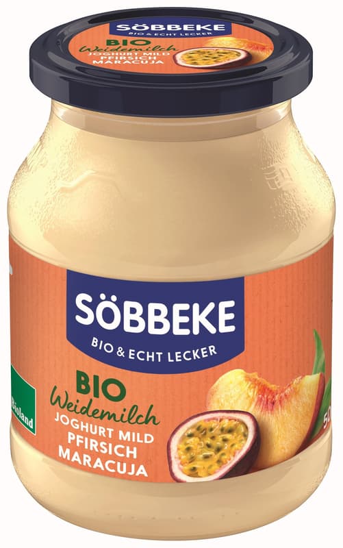 Söbbeke BIO PUR Yogurt mild peach-passion fruit 3.8%