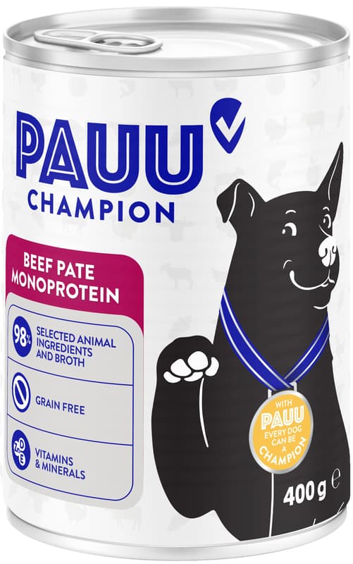 Pauu Champion Monoprotein paté for dogs beef