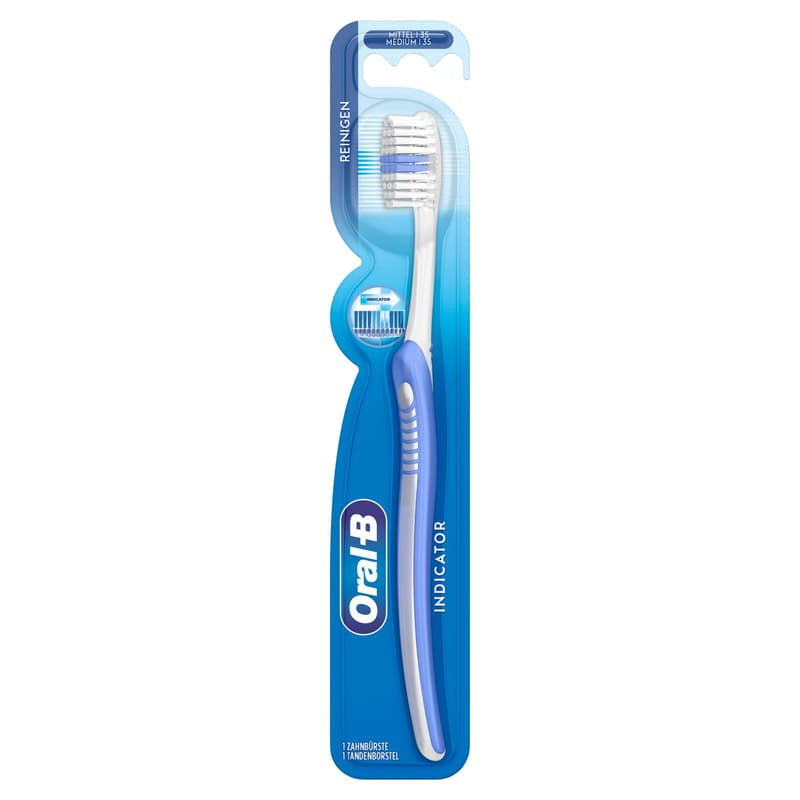 Oral-B 1,2,3 Indicator Zahnbürste 35 mittel, Kurzkopf