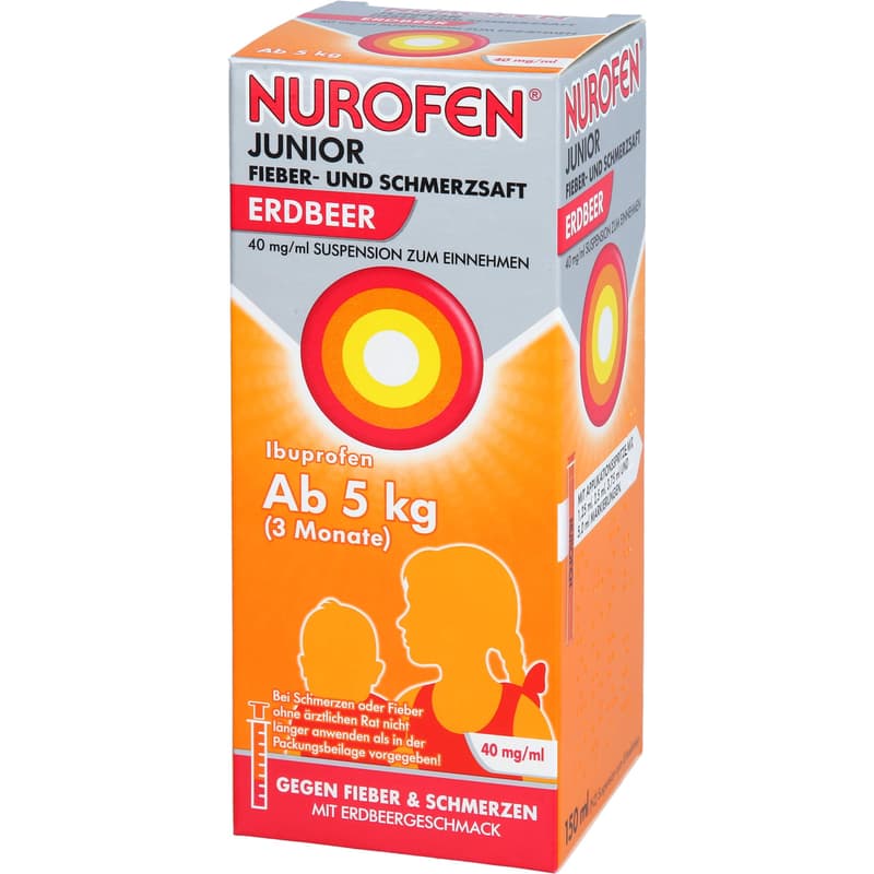 Nurofen Junior Fever and Pain Relief Syrup Strawberry 40 mg/ml