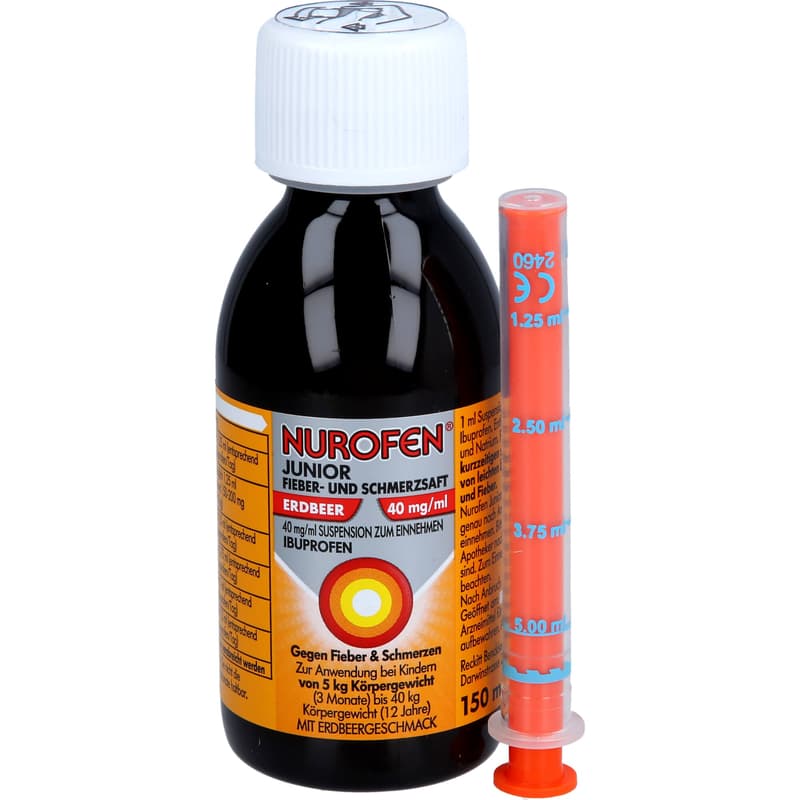 Nurofen Junior Fever and Pain Relief Syrup Strawberry 40 mg/ml
