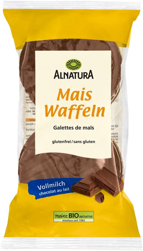 Alnatura organic corn waffles with milk chocolate