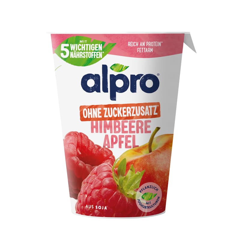 Alpro Yogurt Alternative with Soy, Raspberry-Apple, No Added Sugar