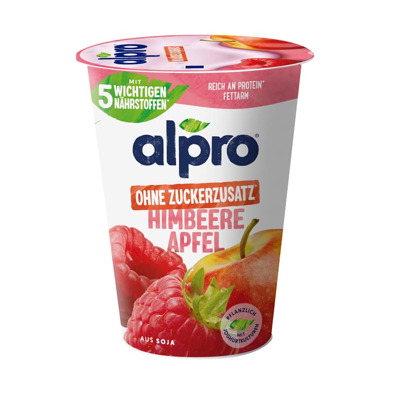 Alpro Yogurt Alternative with Soy, Raspberry-Apple, No Added Sugar