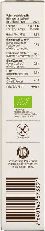 PPURA BIO lasagne made from wholegrain rice (gluten-free)
