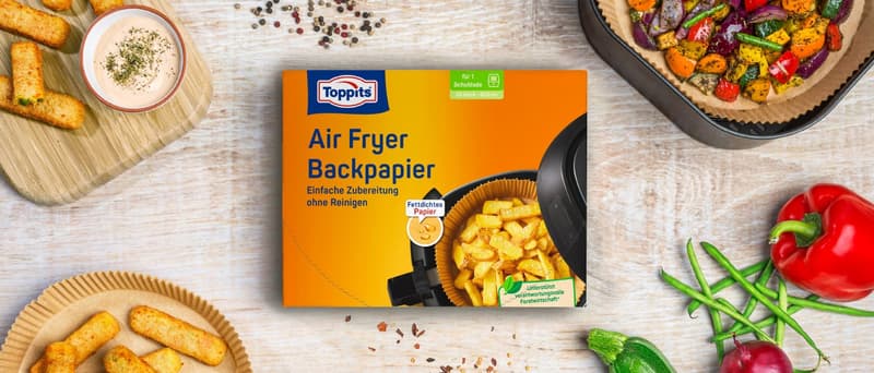 Toppits® baking paper for air fryers