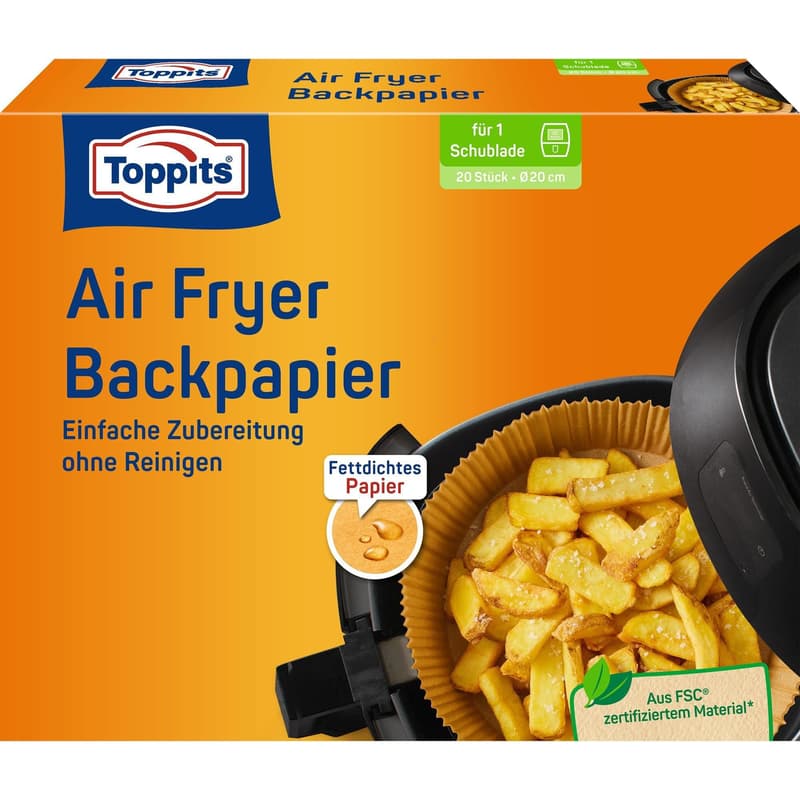 Toppits® baking paper for air fryers