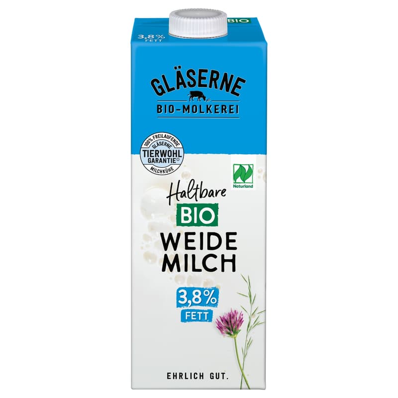 Glass Dairy Organic Long-life Milk 3.8%