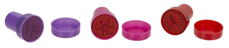 Stamp Hearts and Kisses 2.5cm 6 pieces