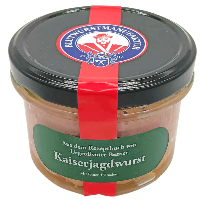 Black pudding manufacturer Kaiser Jagswurst in a jar