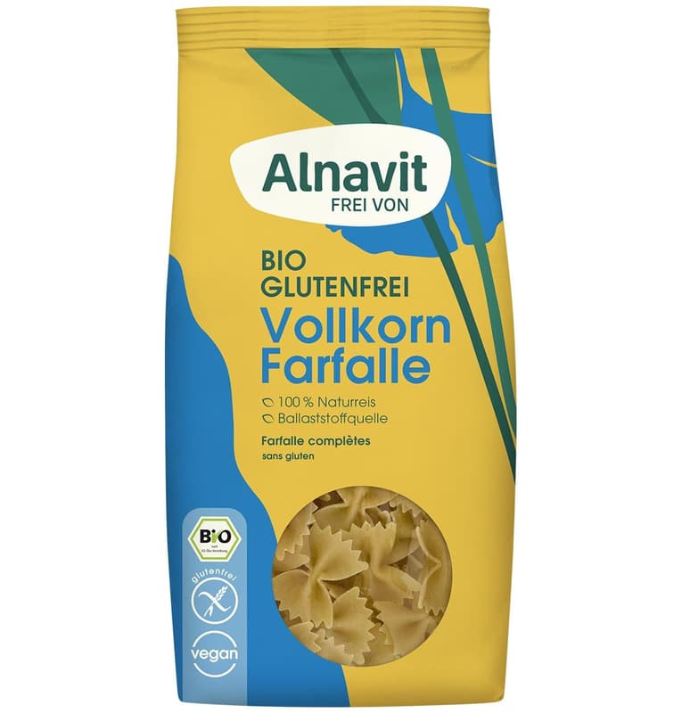 Alnavit BIO Farfalle aus Vollkornreis glutenfrei