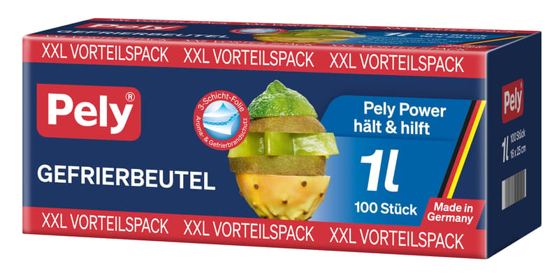 PELY® Freezer Bag, 1 litre, 100 bags, Value Pack