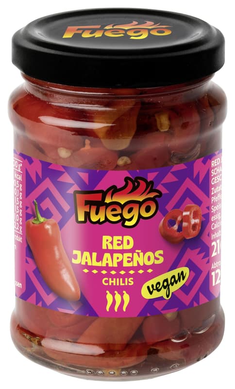 Fuego Red Jalapeños sliced