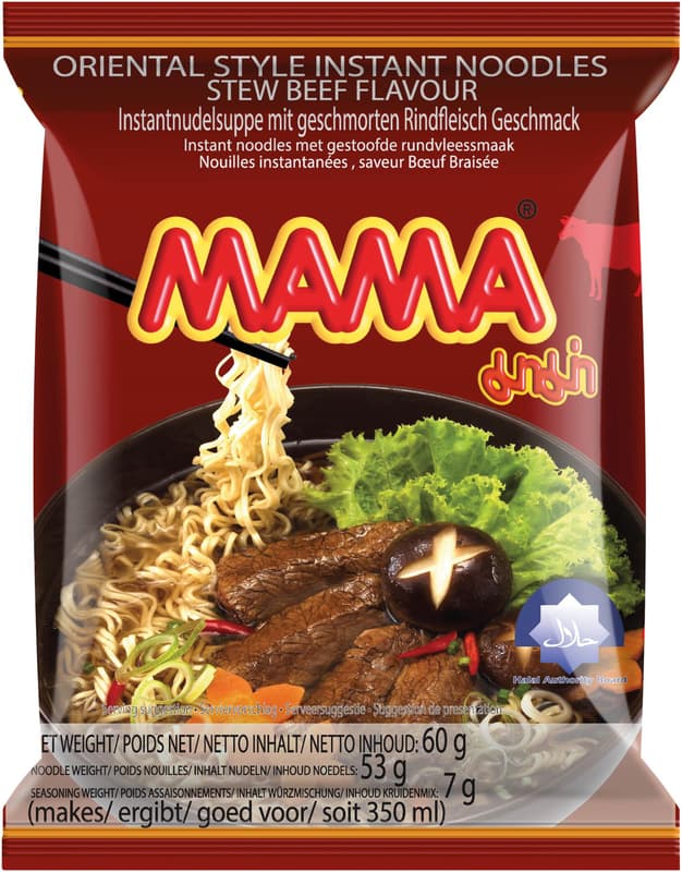 MAMA instant noodles, braised beef