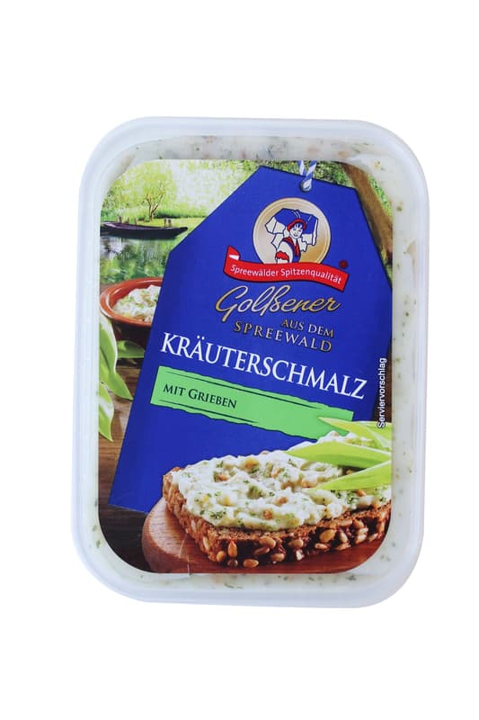 Golßener Spreewälder Kräuterschmalz mit Grieben