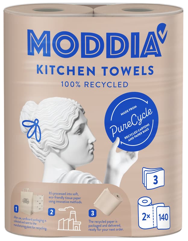 Moddia Purecycle kitchen towels 3ply